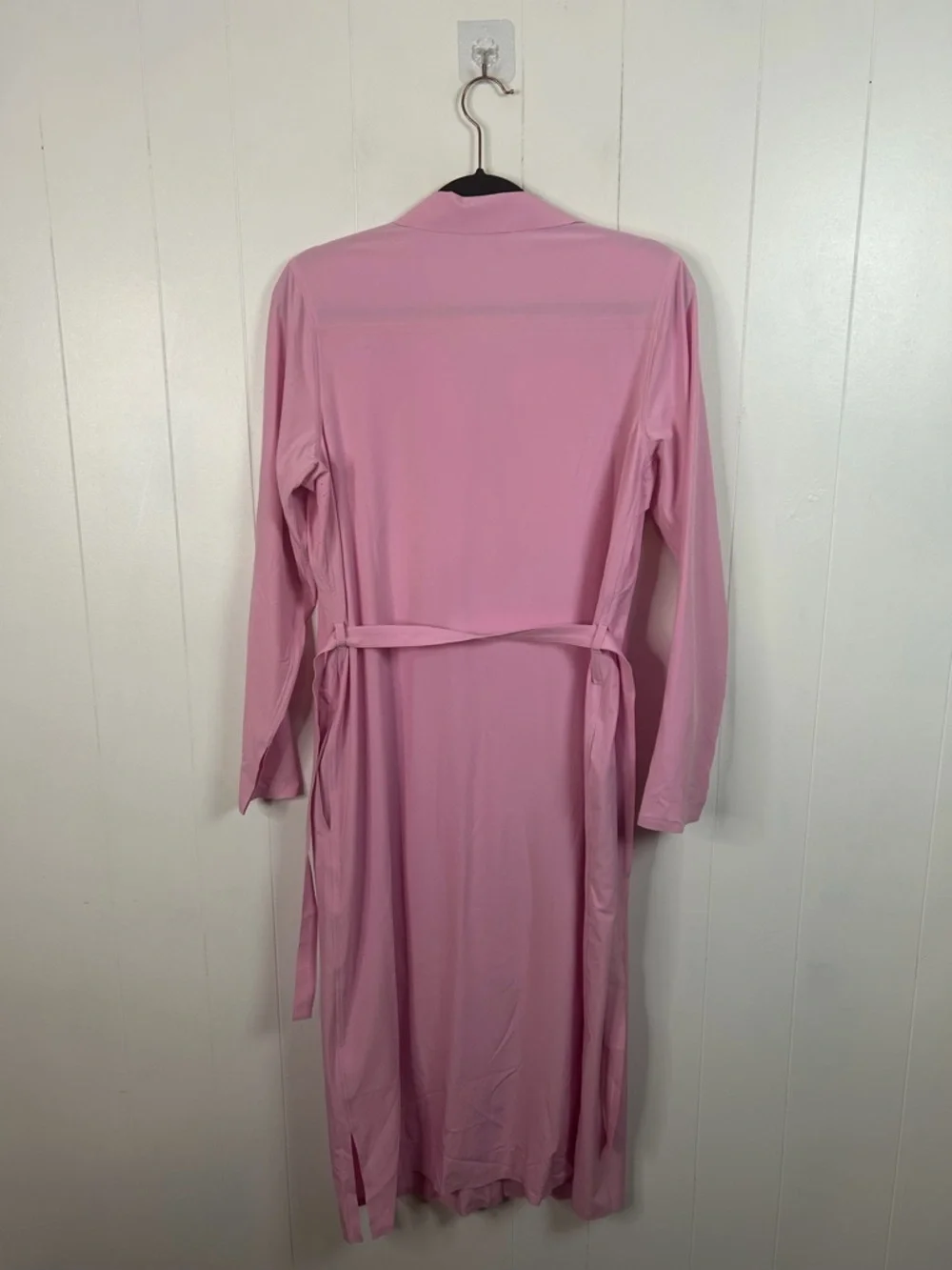 Athleta Urbanite Pink Shirt Dress Long Sleeve Midi Size Small Summer Athleisure - Picture 6 of 13